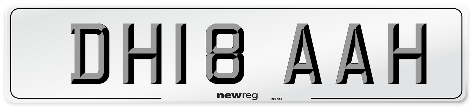 DH18 AAH Number Plate from New Reg